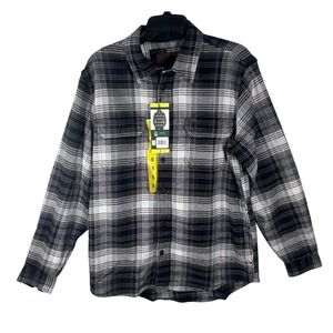 ORVIS Plaid Flannel Button Down Shirt Long Sleeve Cotton Gray Men's Small NEW